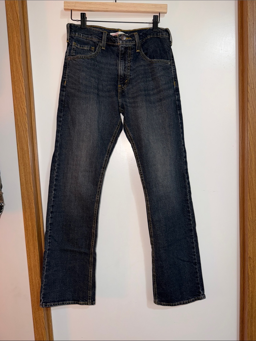 Signature by Levi Strauss Boot Cut Leg Jeans in Dark Blue Denim